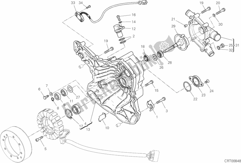 Alle onderdelen voor de Generator Deksel van de Ducati Multistrada 1260 S ABS 2020